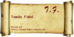 Tamás Fabó névjegykártya